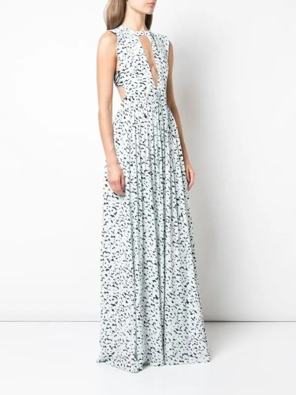 Proenza Schouler Printed Light Blue Summer Maxi Dress Size 2